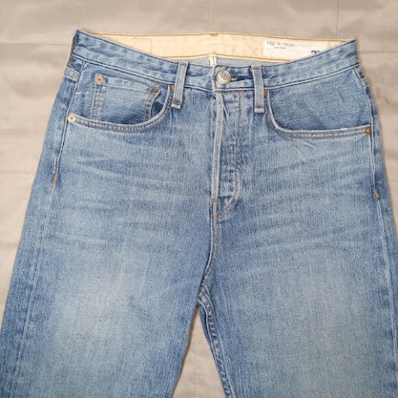 RAG & BONE | Maya Straight Leg Ankle Crop Button Jeans Whiskered Made In USA 27 - Picture 4 of 16